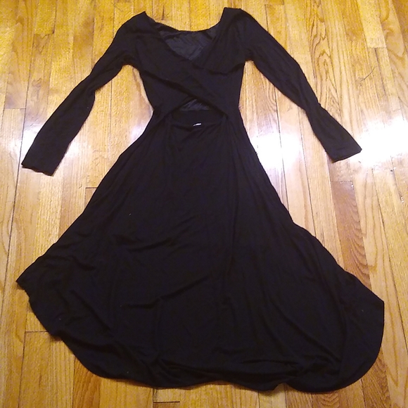 Sold 3/$15 sale Black high low cross back dress - Picture 4 of 11